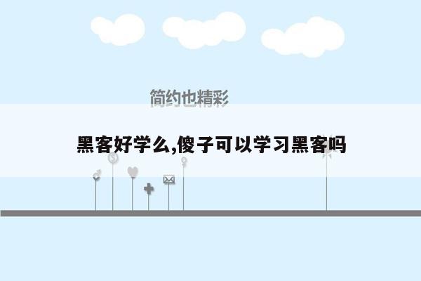 黑客好学么,傻子可以学习黑客吗