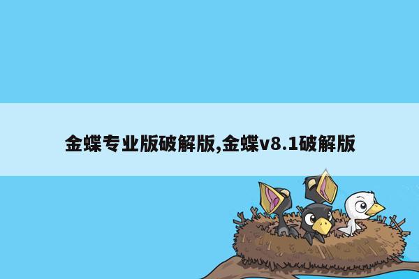 金蝶专业版破解版,金蝶v8.1破解版