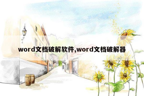 word文档破解软件,word文档破解器