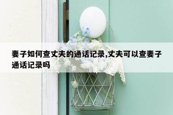 妻子如何查丈夫的通话记录,丈夫可以查妻子通话记录吗