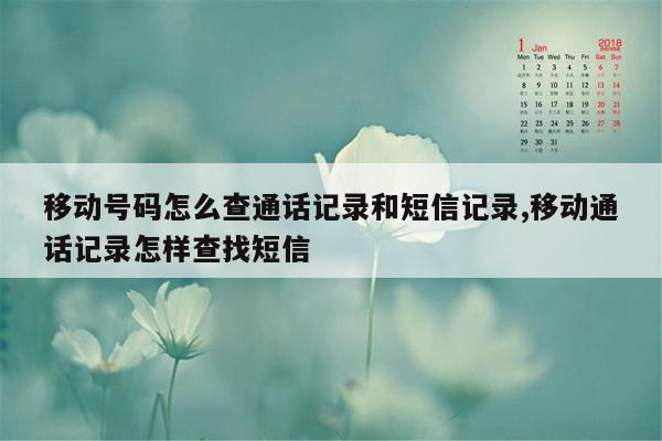 移动号码怎么查通话记录和短信记录,移动通话记录怎样查找短信