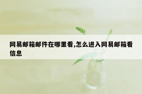 网易邮箱邮件在哪里看,怎么进入网易邮箱看信息