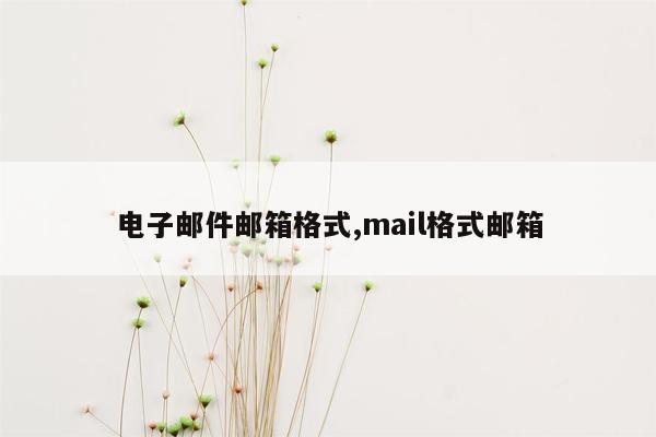 电子邮件邮箱格式,mail格式邮箱