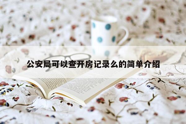 公安局可以查开房记录么的简单介绍