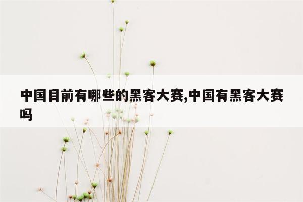 中国目前有哪些的黑客大赛,中国有黑客大赛吗