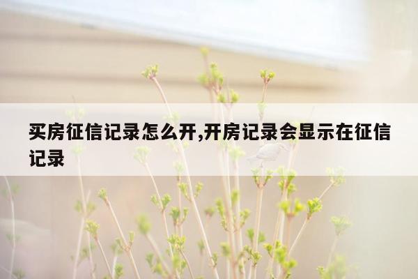 买房征信记录怎么开,开房记录会显示在征信记录