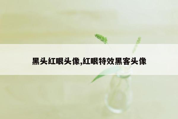 黑头红眼头像,红眼特效黑客头像