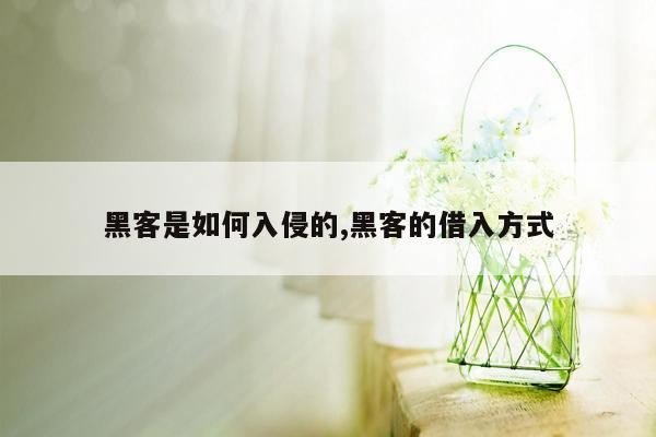 黑客是如何入侵的,黑客的借入方式