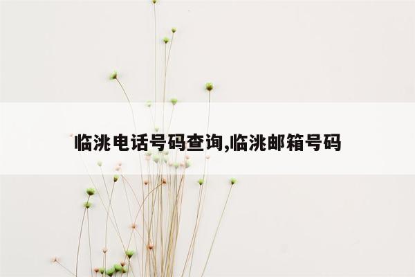 临洮电话号码查询,临洮邮箱号码