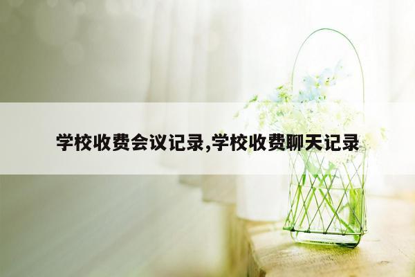 学校收费会议记录,学校收费聊天记录