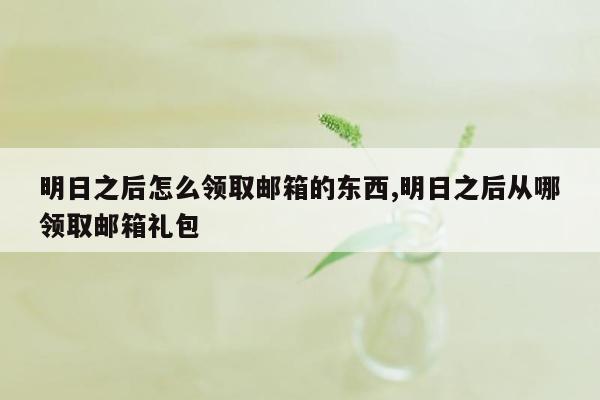 明日之后怎么领取邮箱的东西,明日之后从哪领取邮箱礼包