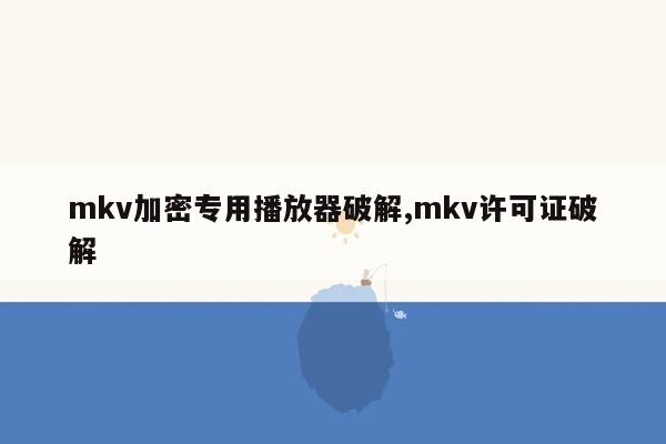 mkv加密专用播放器破解,mkv许可证破解