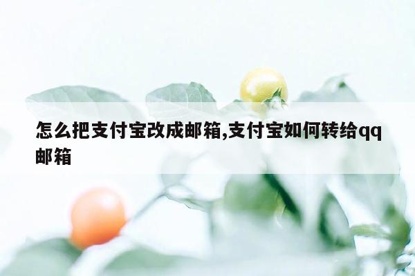 怎么把支付宝改成邮箱,支付宝如何转给qq邮箱