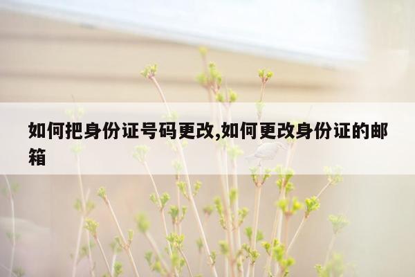 如何把身份证号码更改,如何更改身份证的邮箱