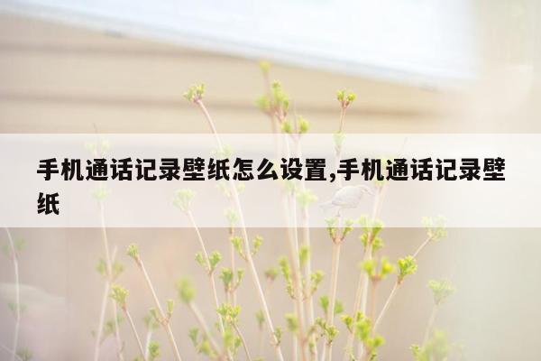 手机通话记录壁纸怎么设置,手机通话记录壁纸