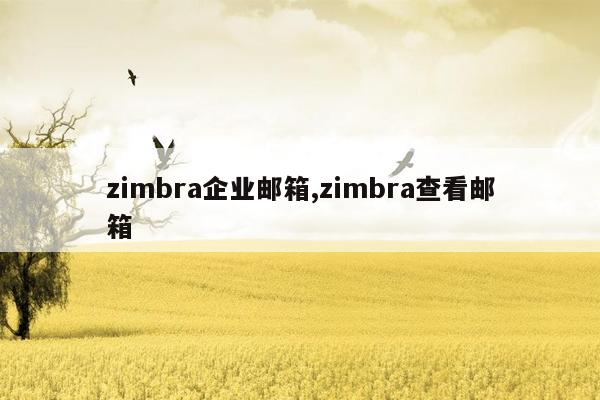 zimbra企业邮箱,zimbra查看邮箱