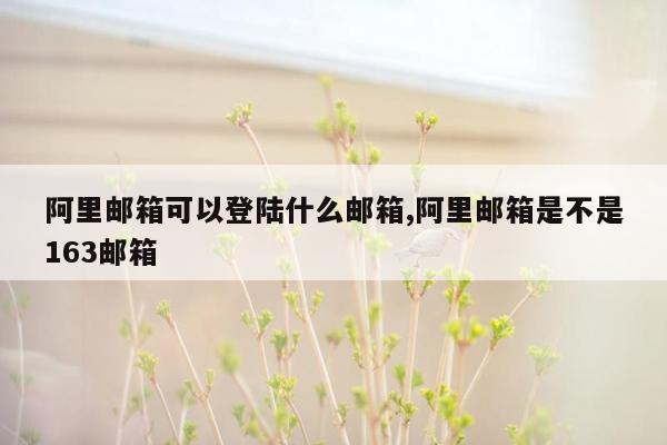 阿里邮箱可以登陆什么邮箱,阿里邮箱是不是163邮箱