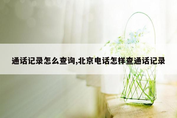 通话记录怎么查询,北京电话怎样查通话记录