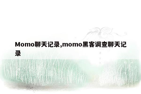 Momo聊天记录,momo黑客调查聊天记录