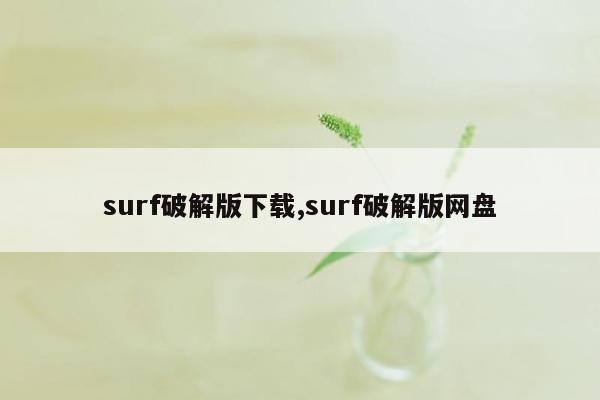 surf破解版下载,surf破解版网盘