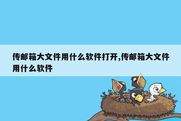 传邮箱大文件用什么软件打开,传邮箱大文件用什么软件