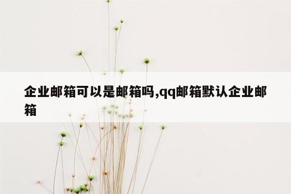 企业邮箱可以是邮箱吗,qq邮箱默认企业邮箱