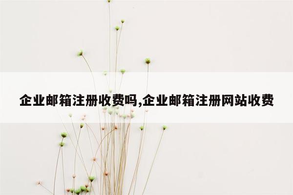 企业邮箱注册收费吗,企业邮箱注册网站收费