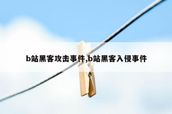 b站黑客攻击事件,b站黑客入侵事件