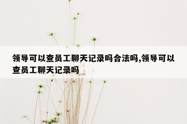 领导可以查员工聊天记录吗合法吗,领导可以查员工聊天记录吗