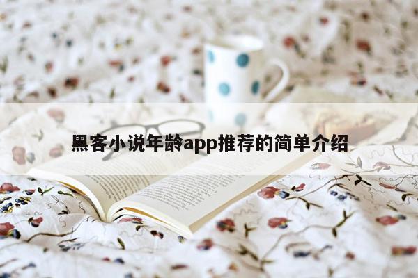 黑客小说年龄app推荐的简单介绍