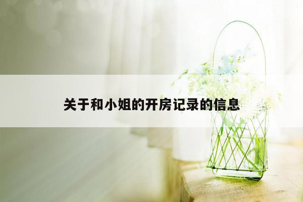 关于和小姐的开房记录的信息