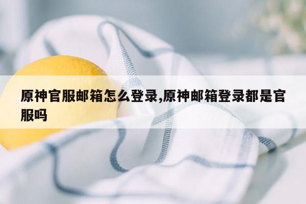 原神官服邮箱怎么登录,原神邮箱登录都是官服吗