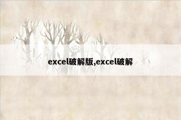 excel破解版,excel破解