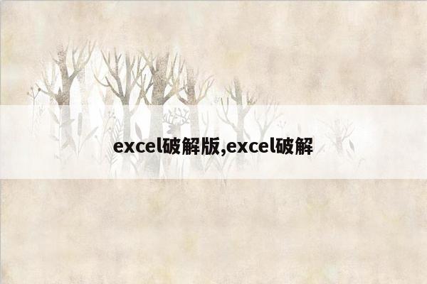 excel破解版,excel破解