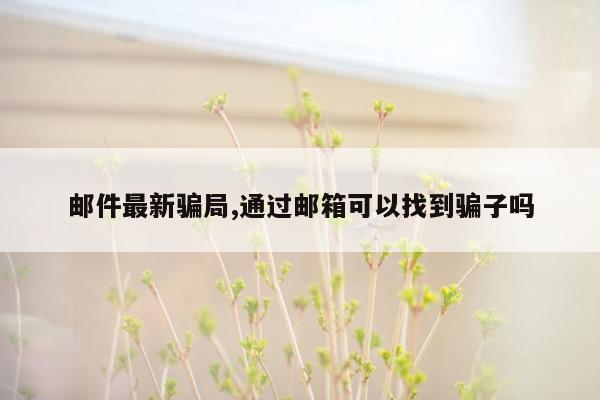 邮件最新骗局,通过邮箱可以找到骗子吗