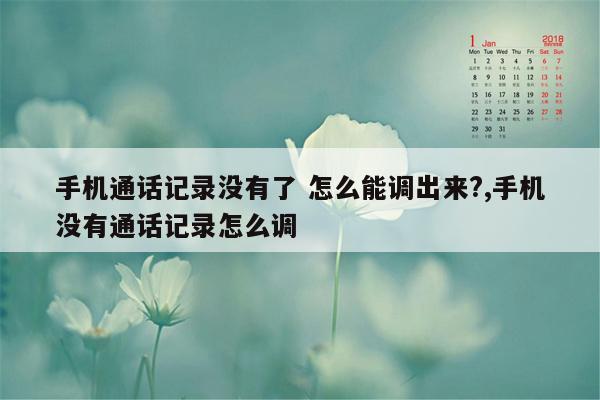 手机通话记录没有了 怎么能调出来?,手机没有通话记录怎么调