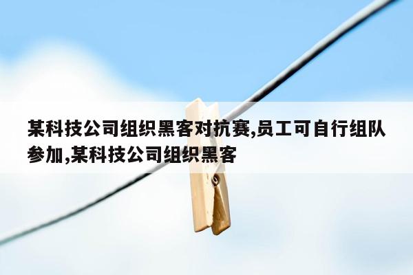 某科技公司组织黑客对抗赛,员工可自行组队参加,某科技公司组织黑客