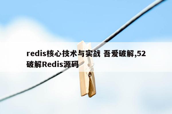 redis核心技术与实战 吾爱破解,52破解Redis源码