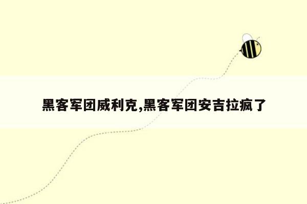 黑客军团威利克,黑客军团安吉拉疯了