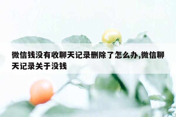 微信钱没有收聊天记录删除了怎么办,微信聊天记录关于没钱