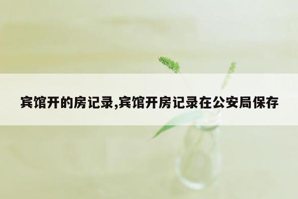 宾馆开的房记录,宾馆开房记录在公安局保存