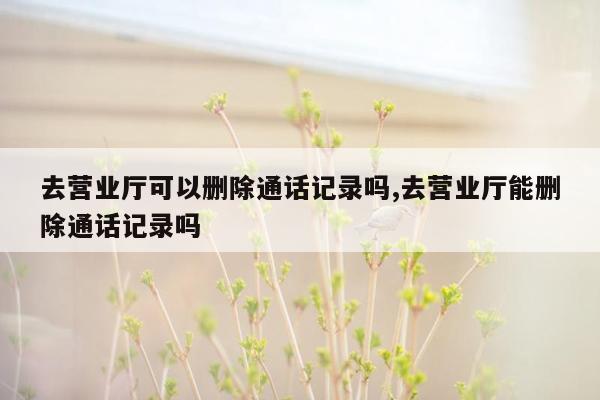 去营业厅可以删除通话记录吗,去营业厅能删除通话记录吗