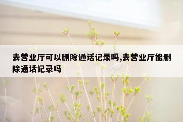 去营业厅可以删除通话记录吗,去营业厅能删除通话记录吗