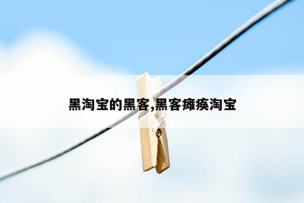 黑淘宝的黑客,黑客瘫痪淘宝