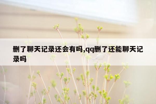 删了聊天记录还会有吗,qq删了还能聊天记录吗