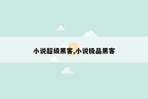 小说超级黑客,小说极品黑客