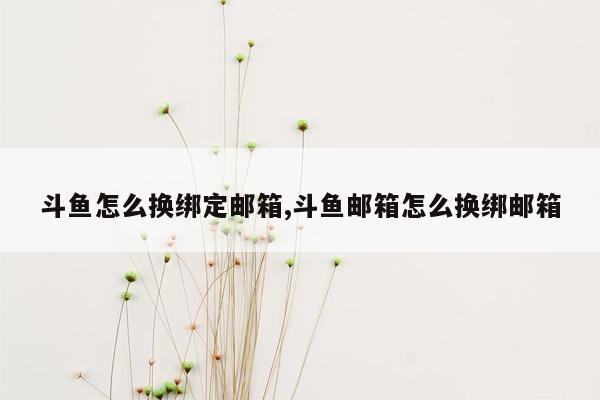 斗鱼怎么换绑定邮箱,斗鱼邮箱怎么换绑邮箱