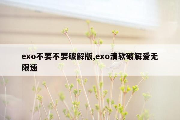 exo不要不要破解版,exo清软破解爱无限速