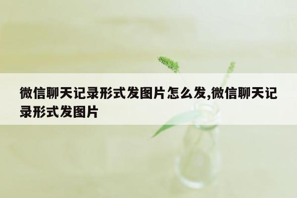 微信聊天记录形式发图片怎么发,微信聊天记录形式发图片