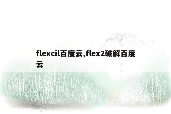 flexcil百度云,flex2破解百度云